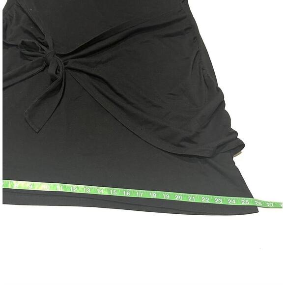 Shein Curve Women's Black Fitted Dress Tie Front Wrap Size 1XL Plus - Picture 8 of 9